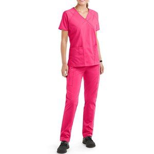Strictly Scrubs Women Classic Scrub Set Top & Pant Fuchsia XL